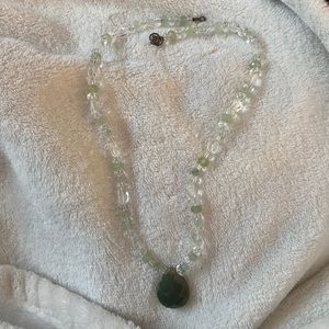 Beautiful green and clear necklace